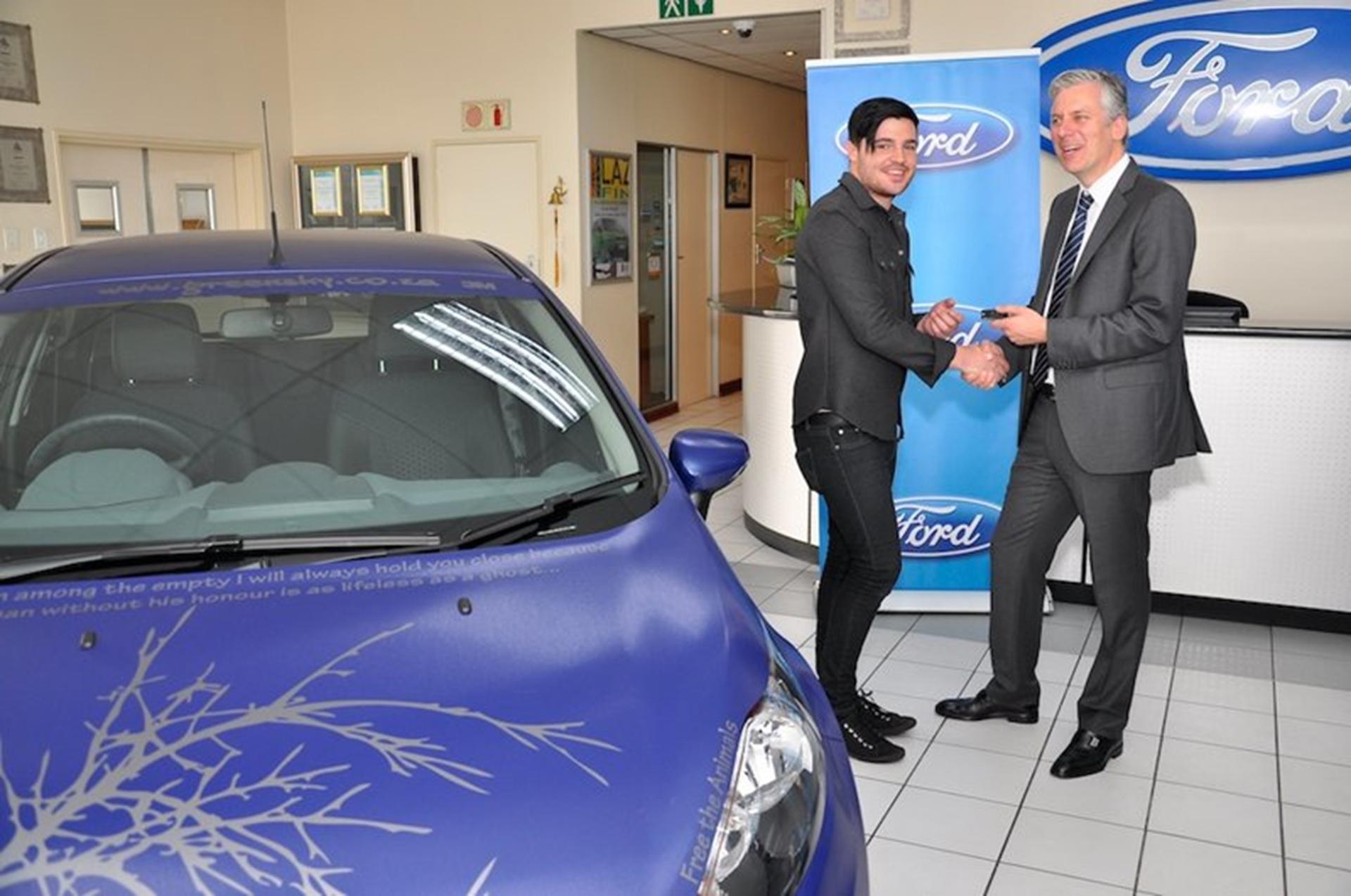 South Africa Idol Dave Drives away in his personalized Fiesta 1.6 Sport