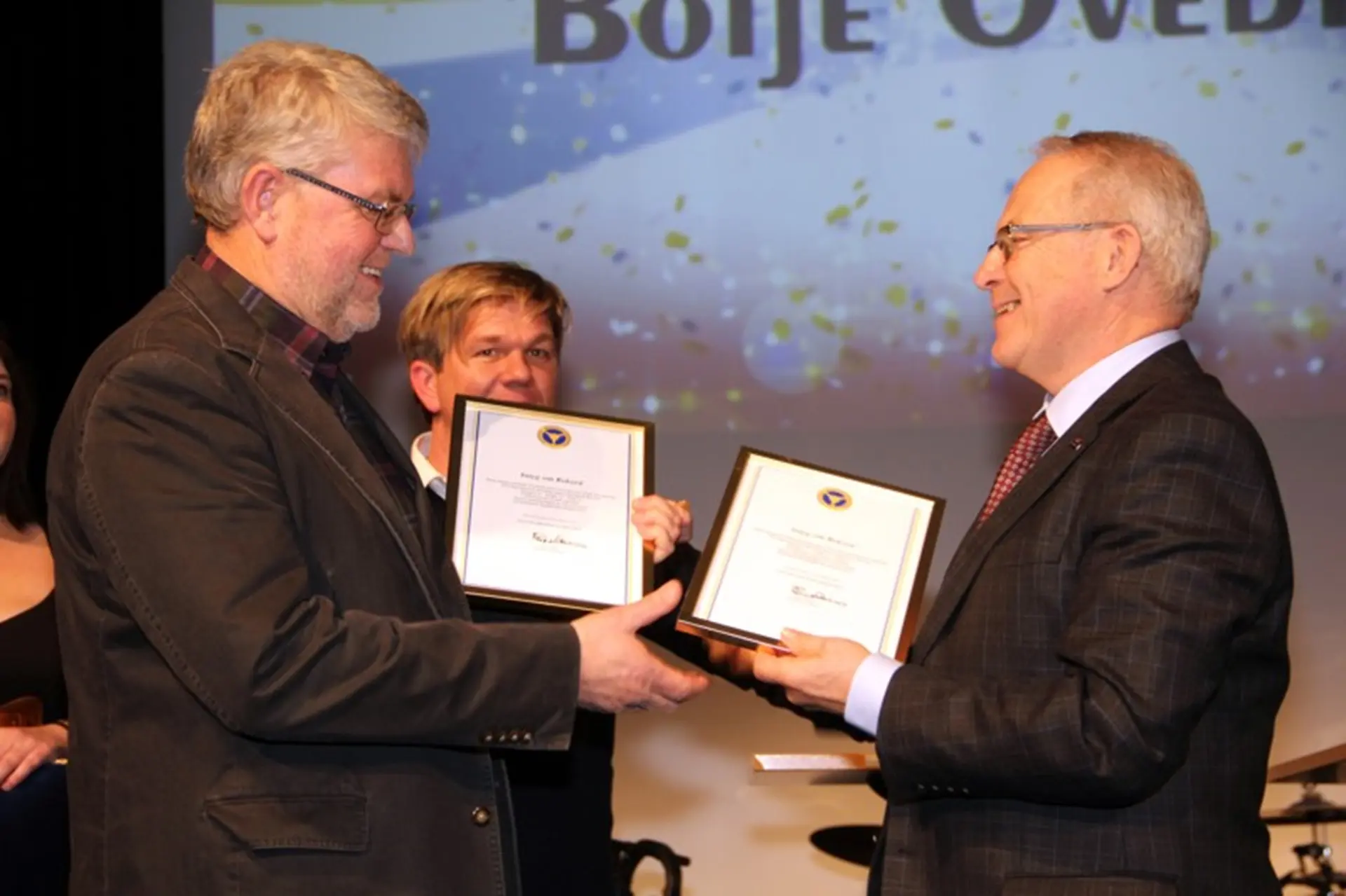 Boije Ovebrink (left) at the ceremony in Stockholm
