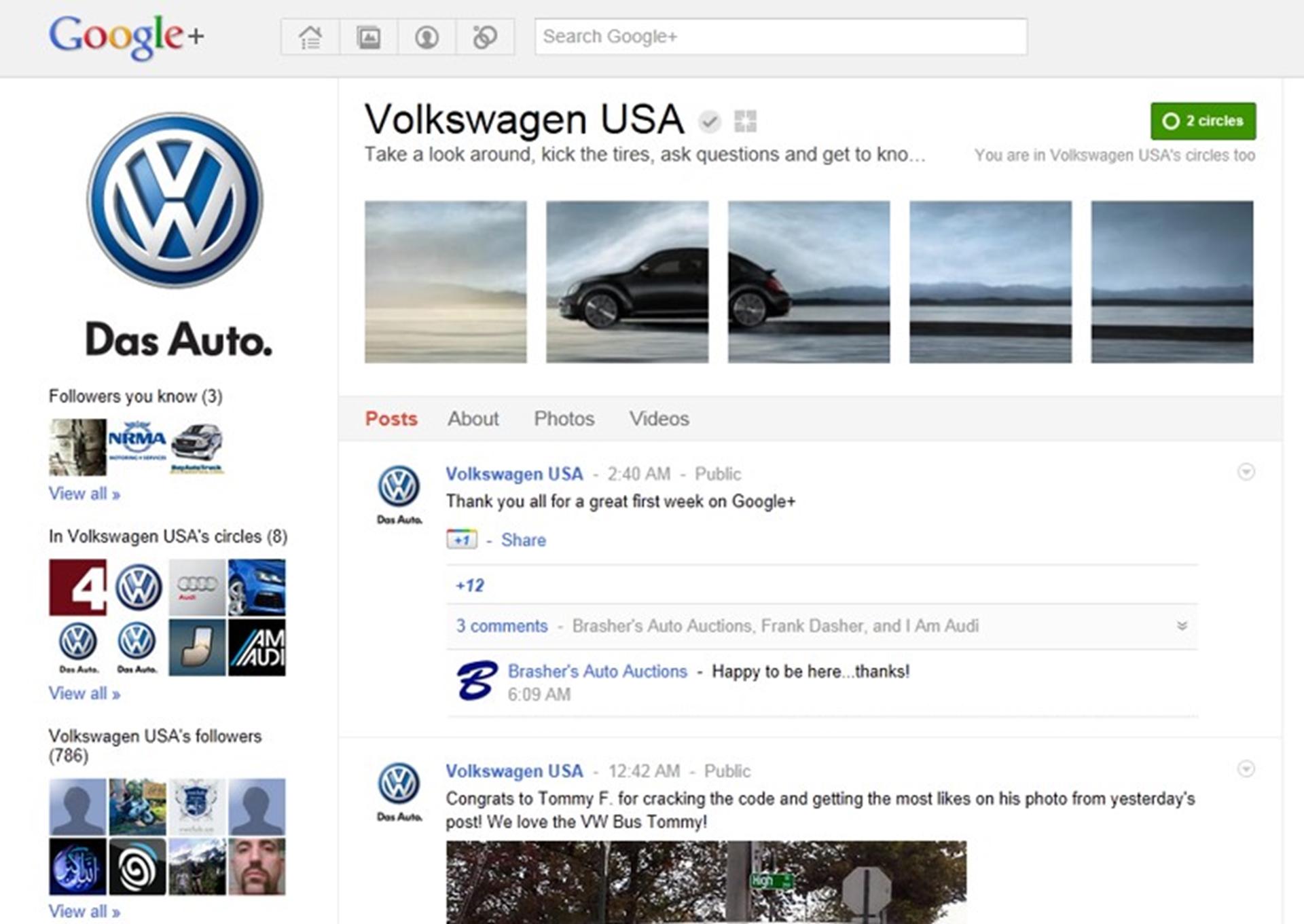 Volkswagen Google+