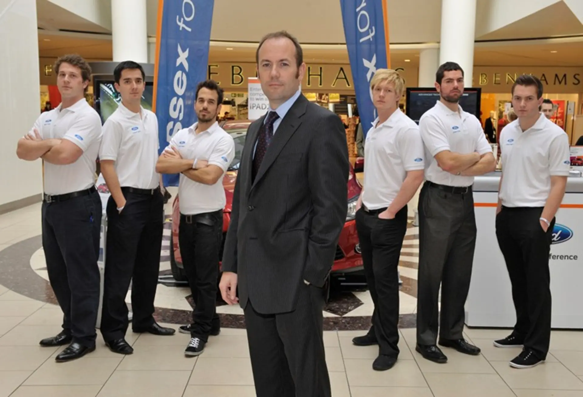 Ford marketing director Anthony Ireson with Team Evos at Lakeside