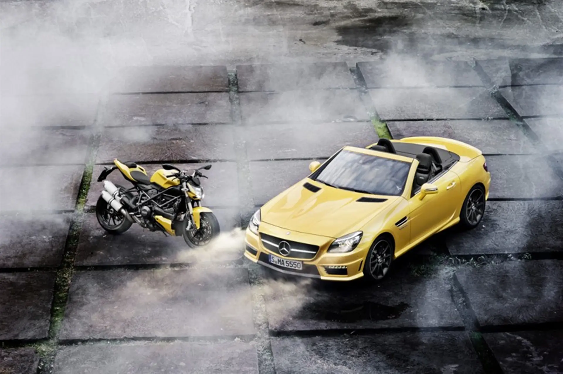 SLK 55 AMG and Ducati 2011