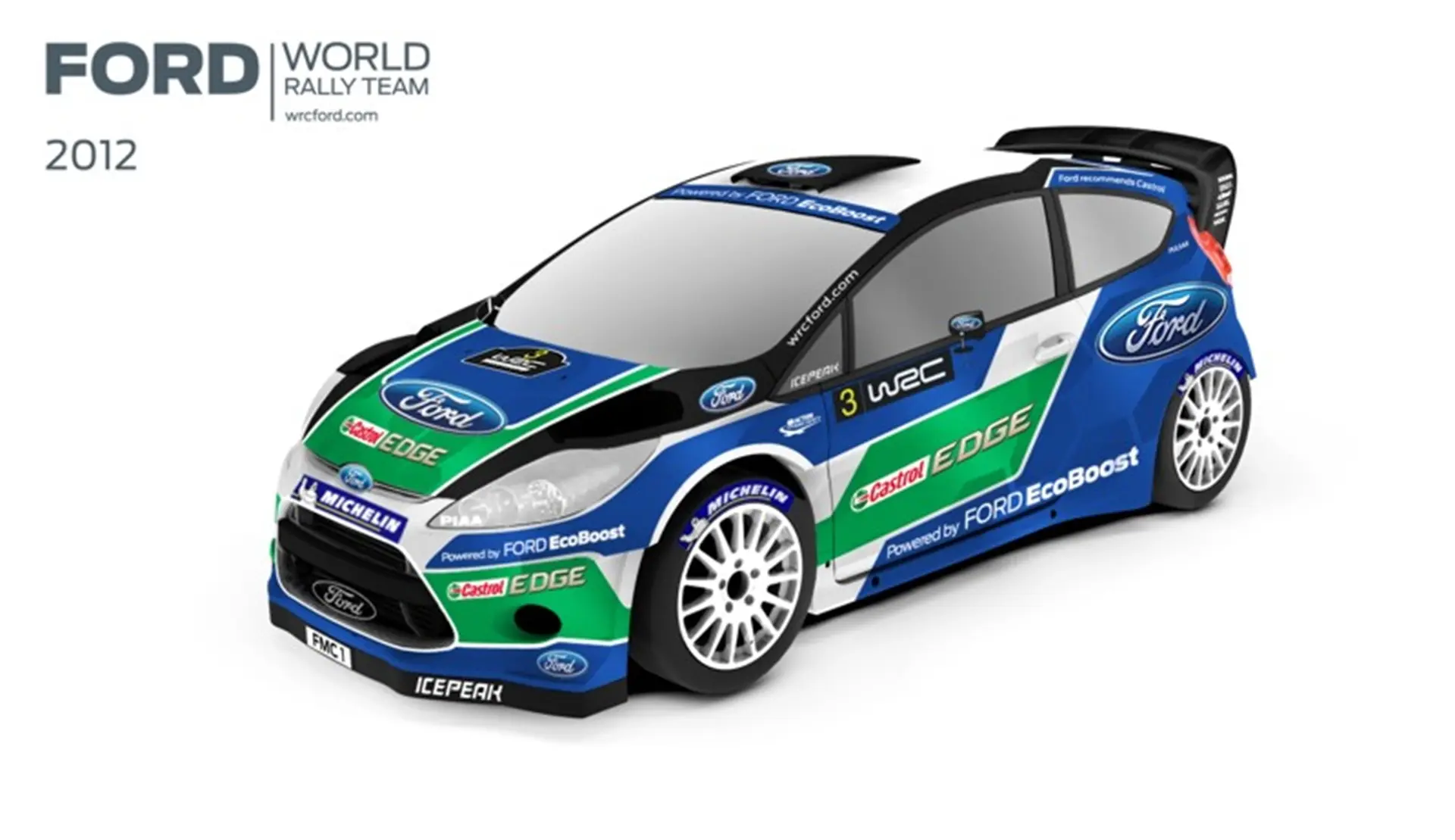 The Fiesta RS World Rally Car in its 2012 livery