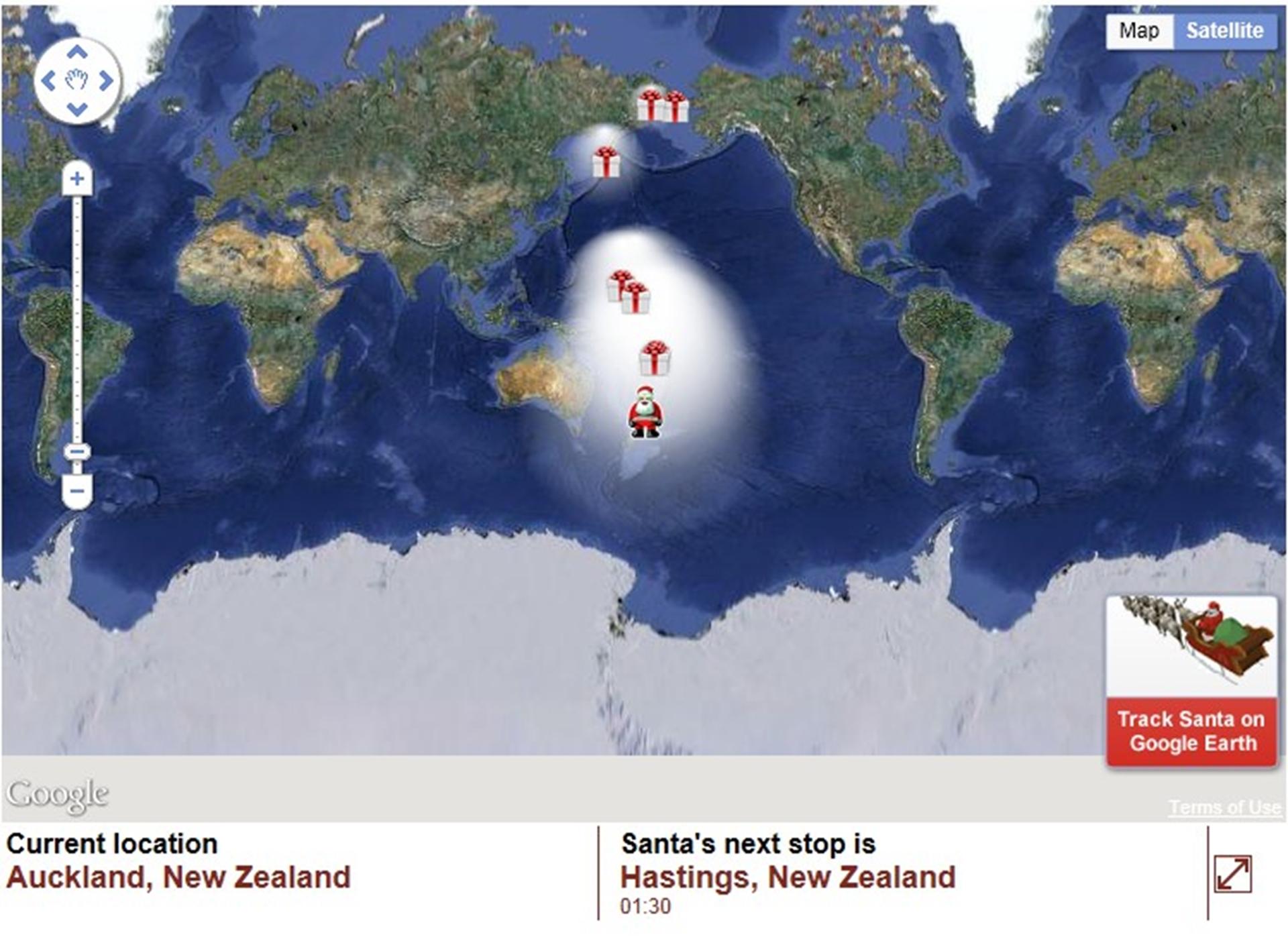 Google Maps: Santa Clause in Australia