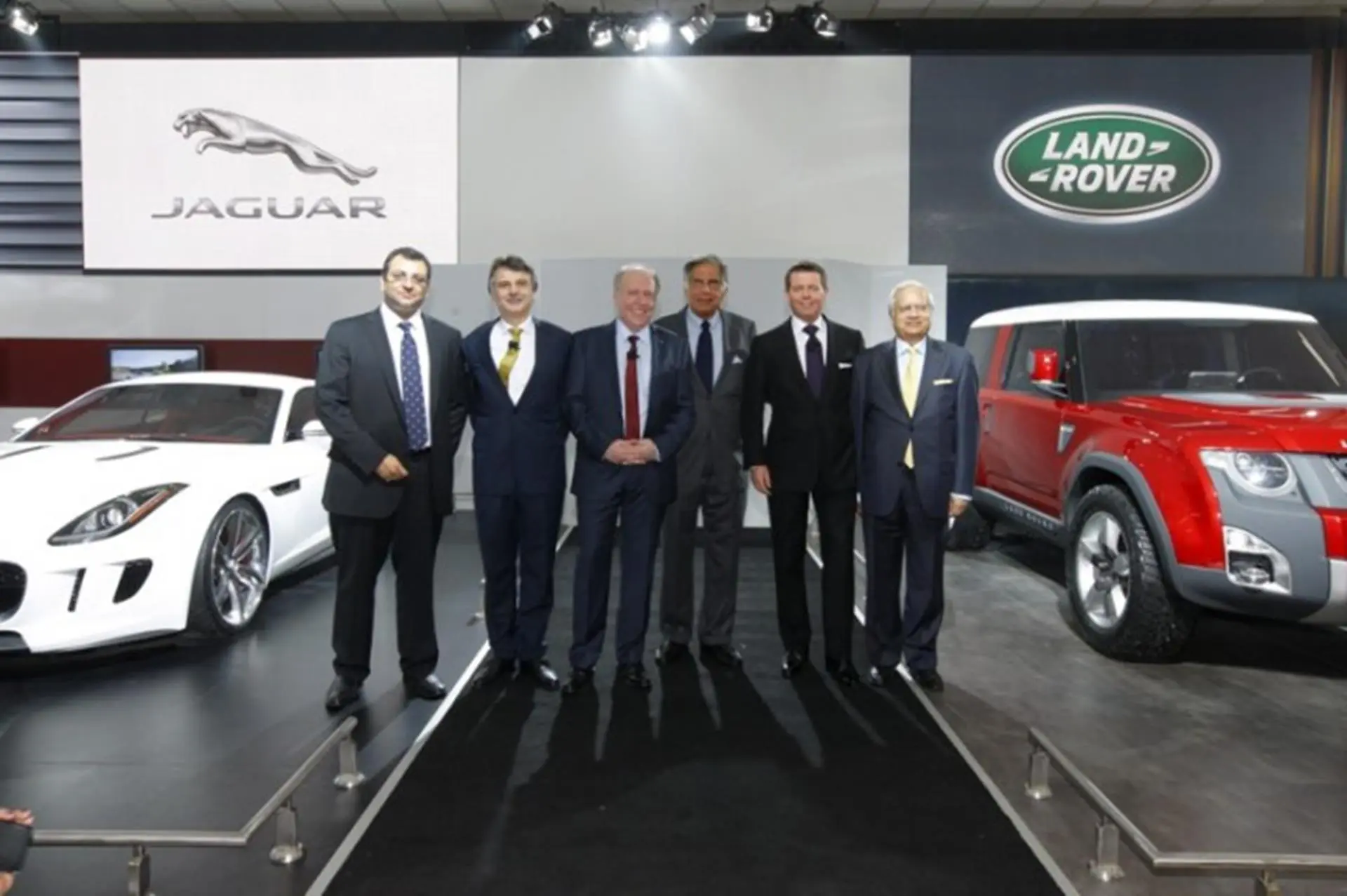JLR CEO Dr Ralf Speth welcomes Mr Ratan Tata, Chairman Tata Sons