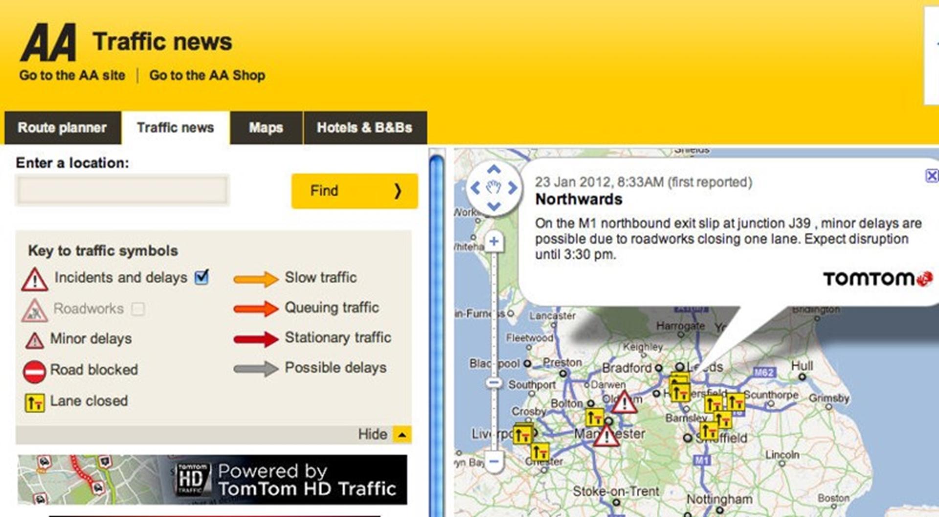 TOMTOM WINS EXCLUSIVE DEAL TO DELIVER REAL-TIME TRAFFIC INFORMATION TO THE AUTOMOBILE ASSOCIATION WEBSITE