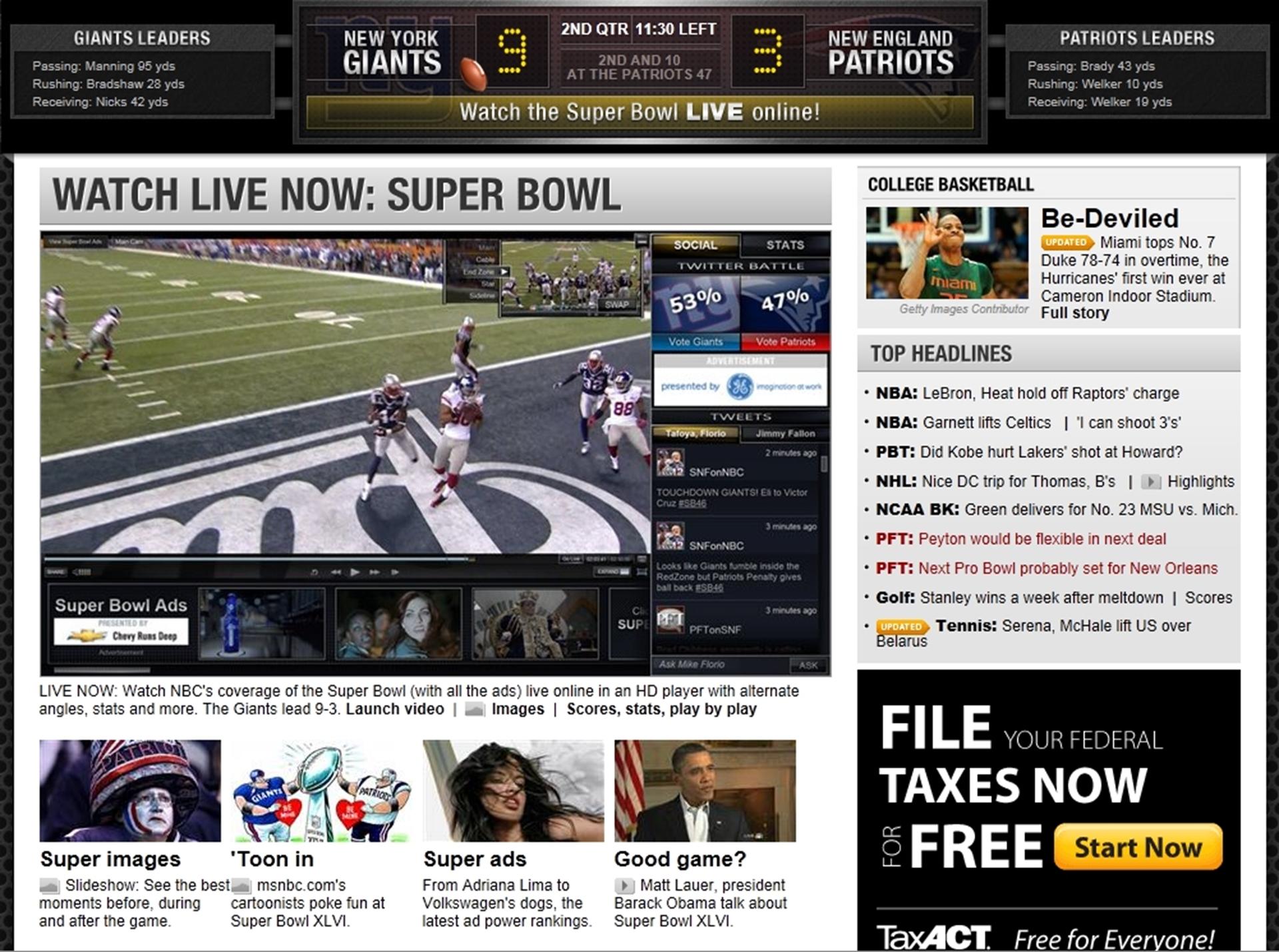 No Legal Super Bowl 2012 Internet Viewing for Americans Abroad
