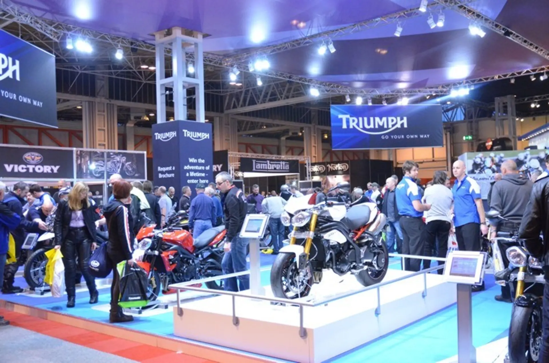 The Triumph stand at Motorcycle Live