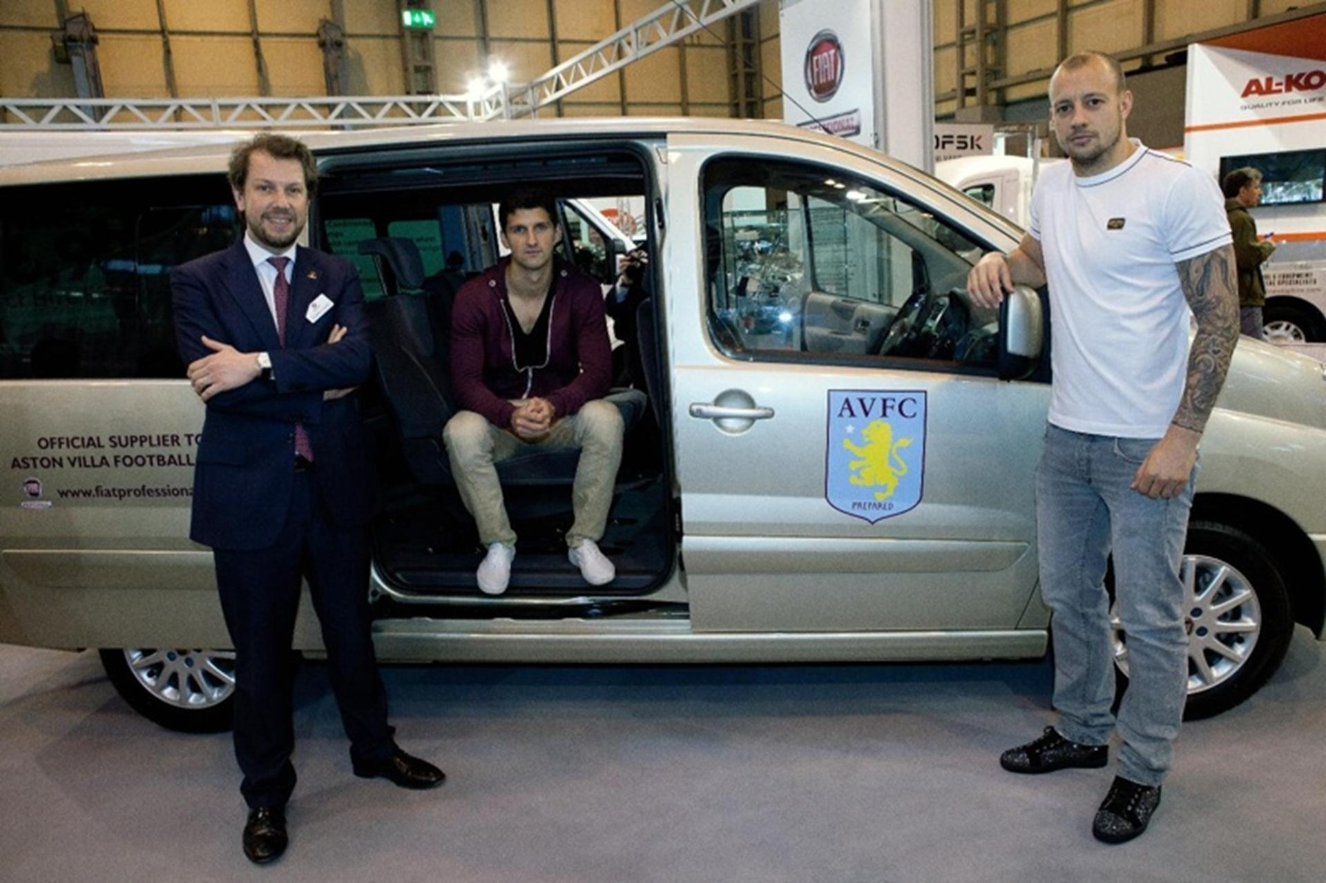 FOOTBALL STARS LINE UP TO SEE NEW ASTON VILLA MINIBUS