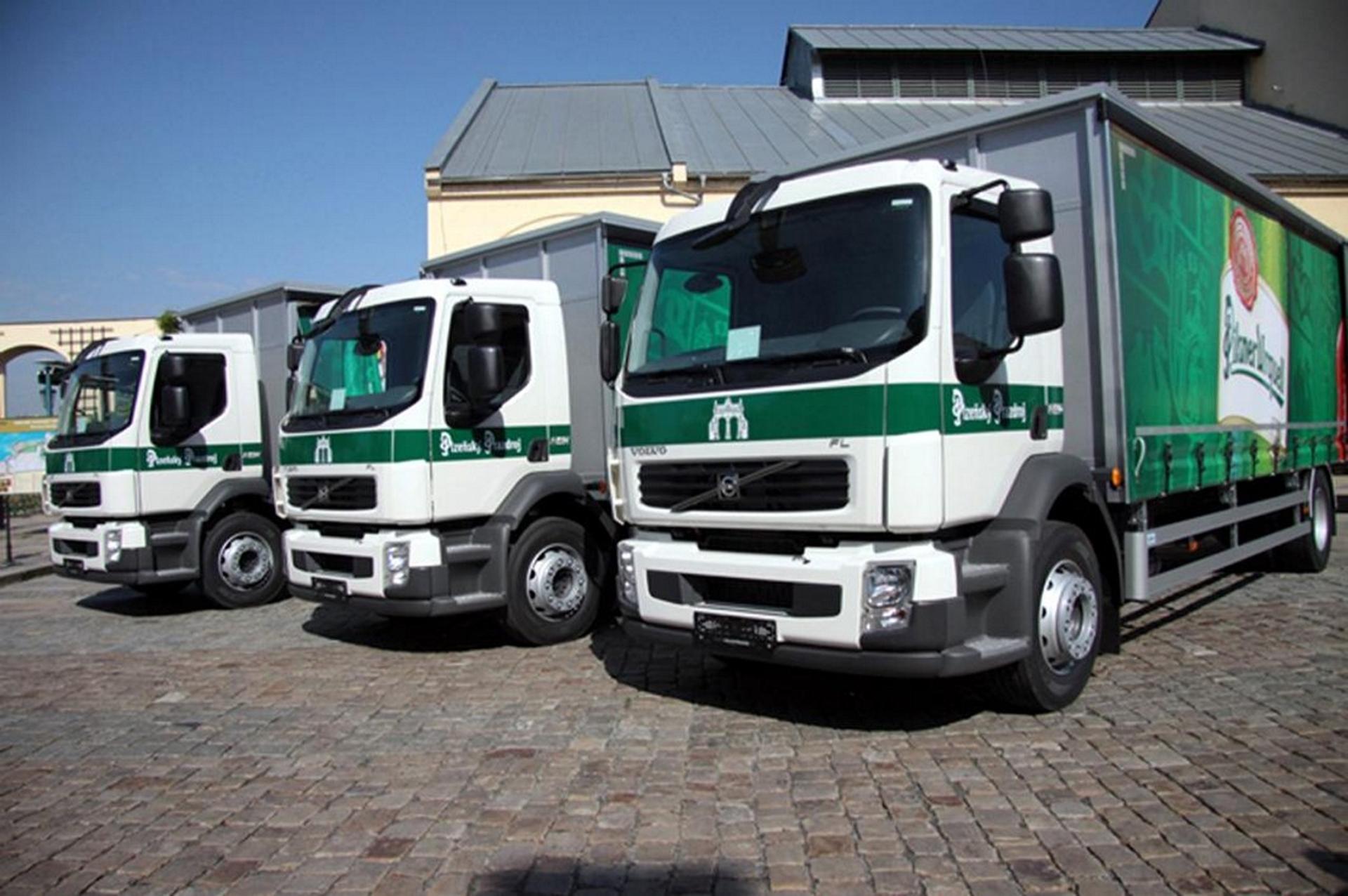 PILSNER BEER DISTRIBUTED WITH VOLVO FL TRUCKS IN THE CZECH REPUBLIC
