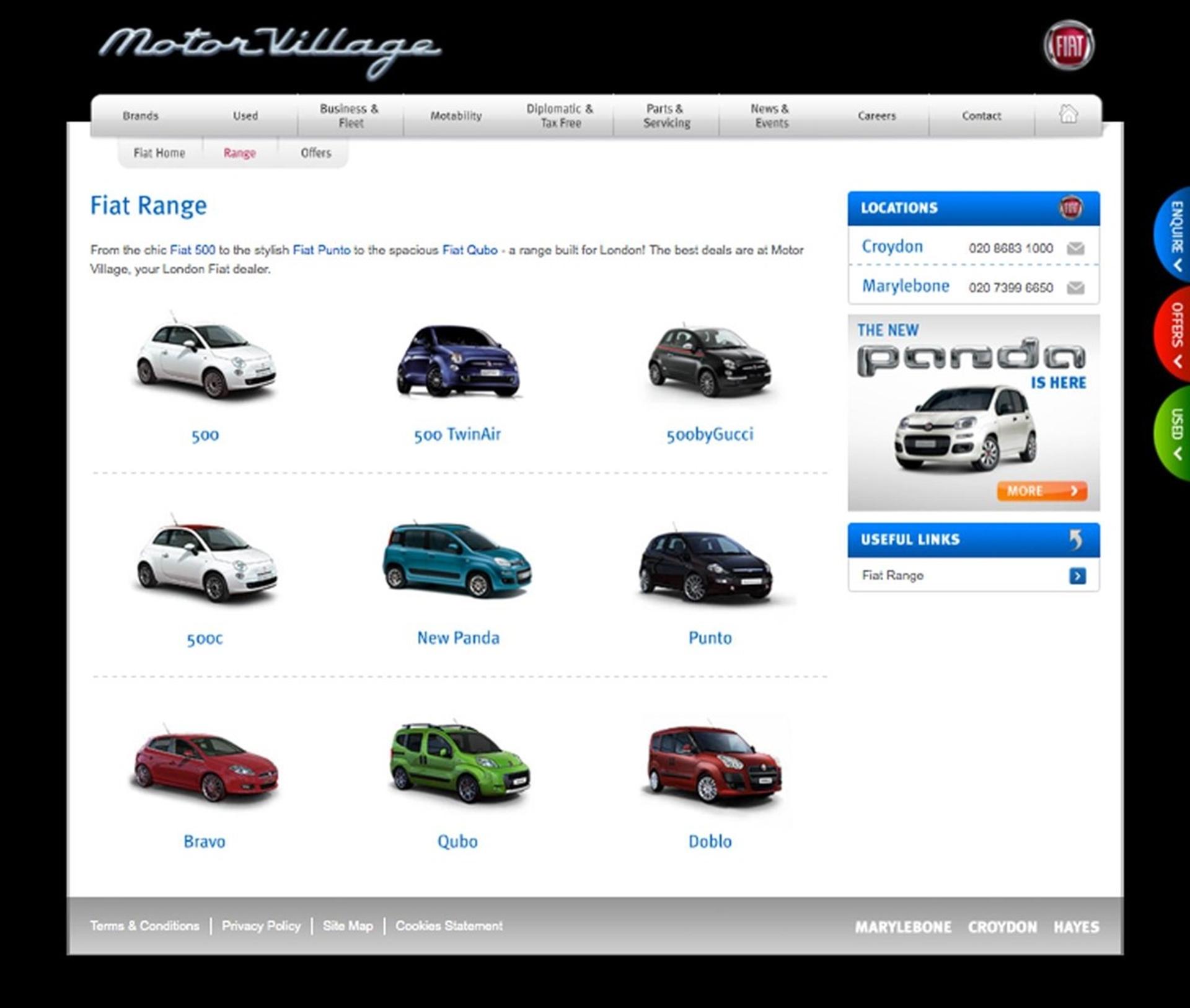 FIAT MOTOR VILLAGE CREATES NEW WEBSITE FOR ALL BRANDS, ALL LOCATIONS