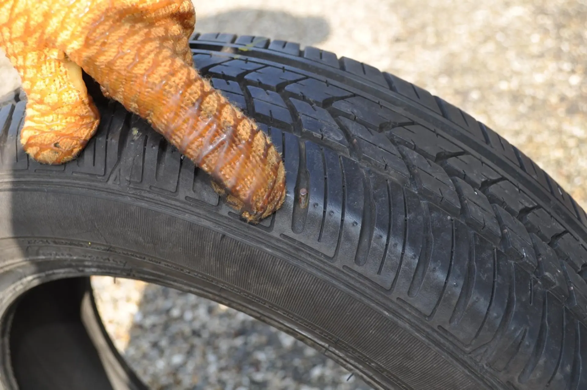 damaged tyre