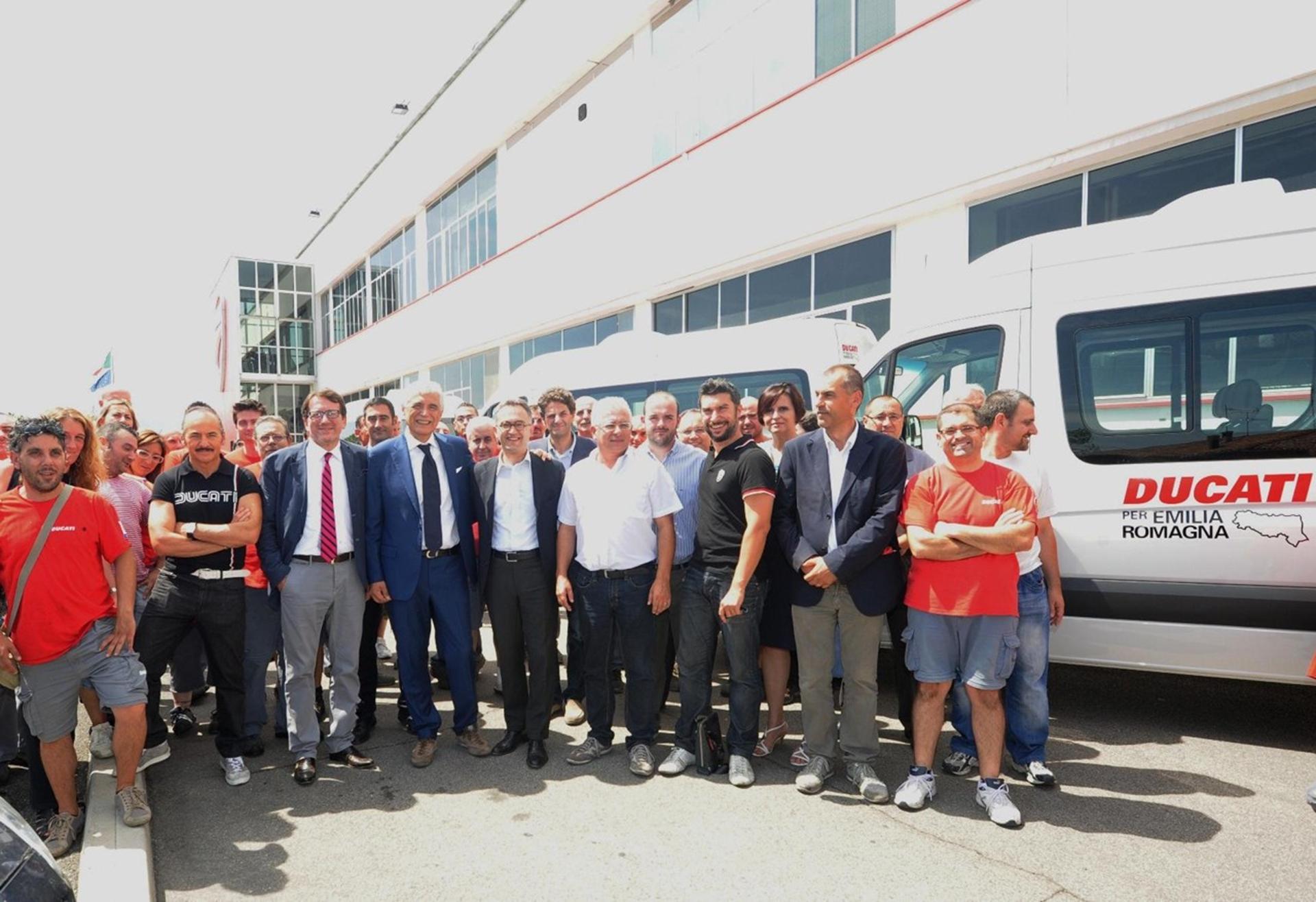 DUCATI HELPS EARTHQUAKE-HIT AREA OF EMILIA WITH DONATION OF THREE VOLKSWAGEN VANS