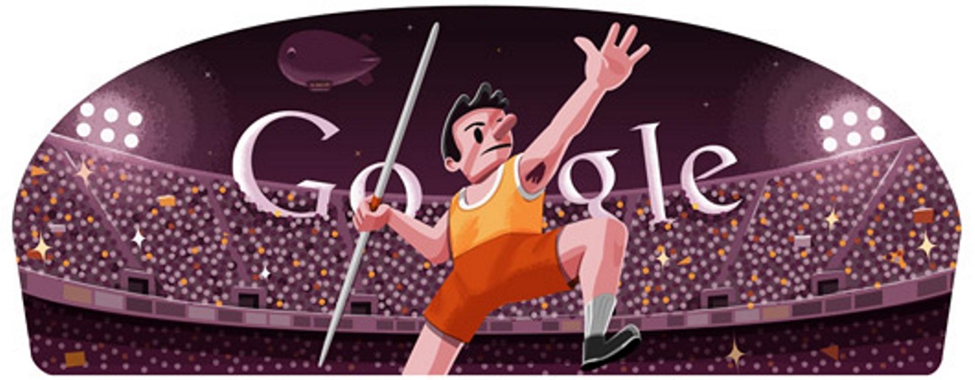 London 2012 Javelin and Olympics Google Doodles