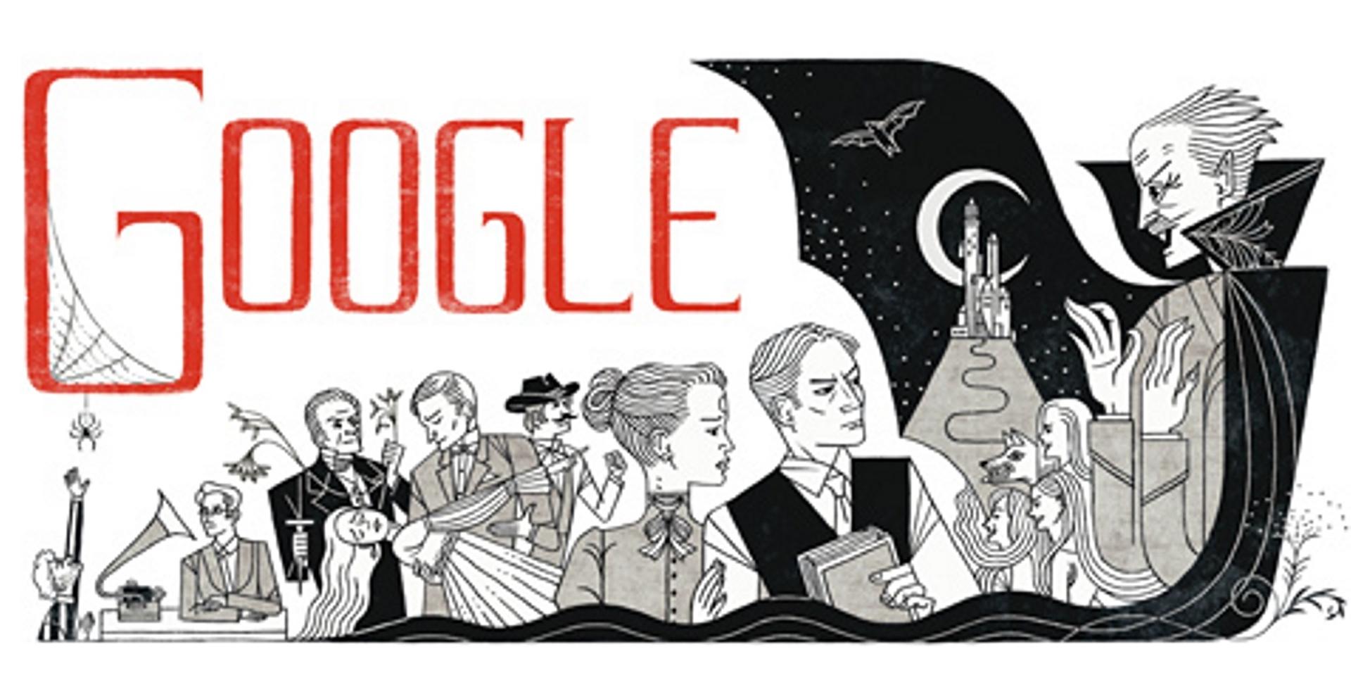 Bram Stoker books today’s Dracula Google Doodle
