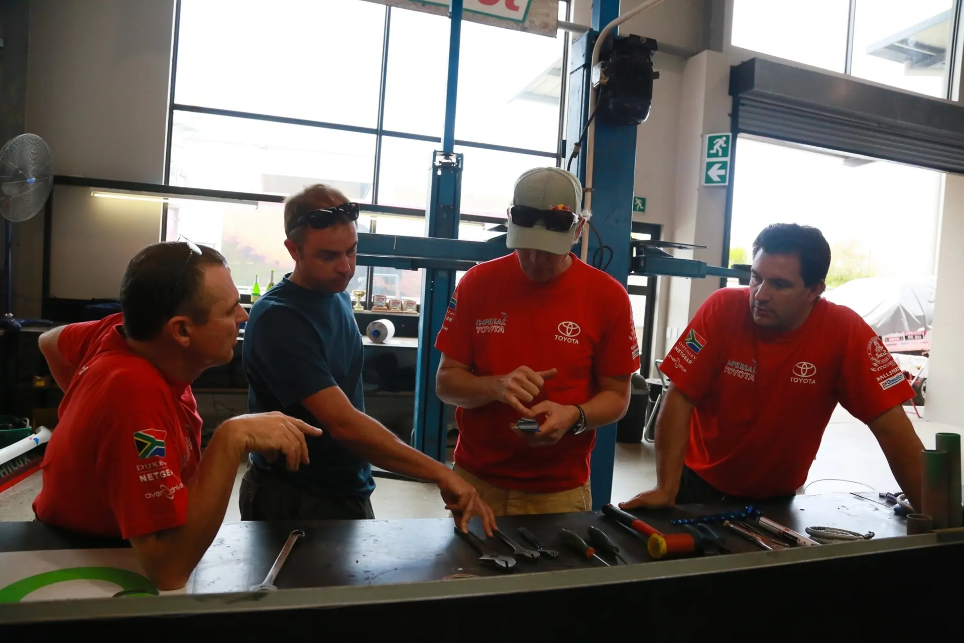 Glyn Hall Giniel de Villiers Dirk von Zitzewitz and technician Wicus Ceronio
