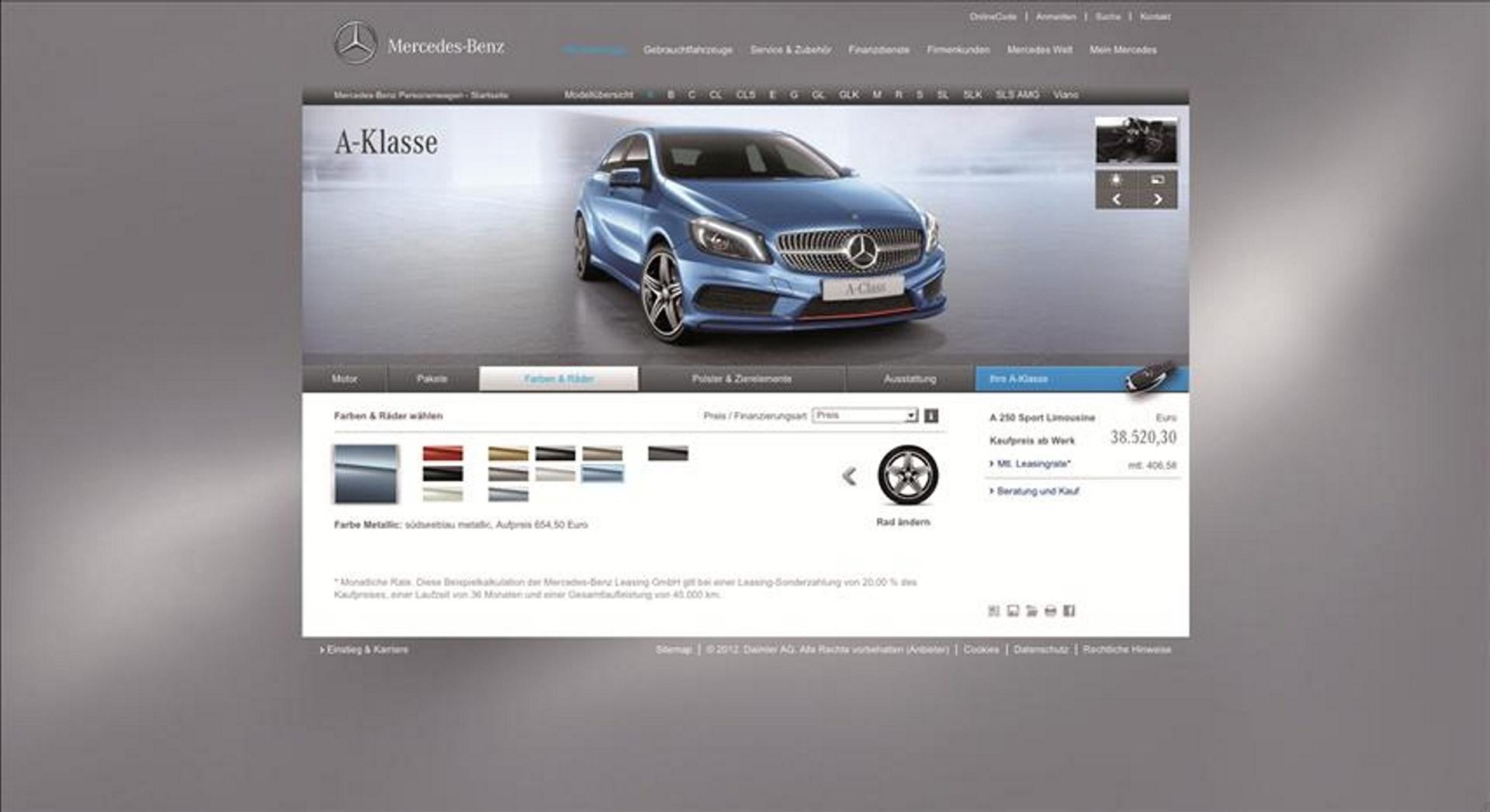 Mercedes AMG website 2013