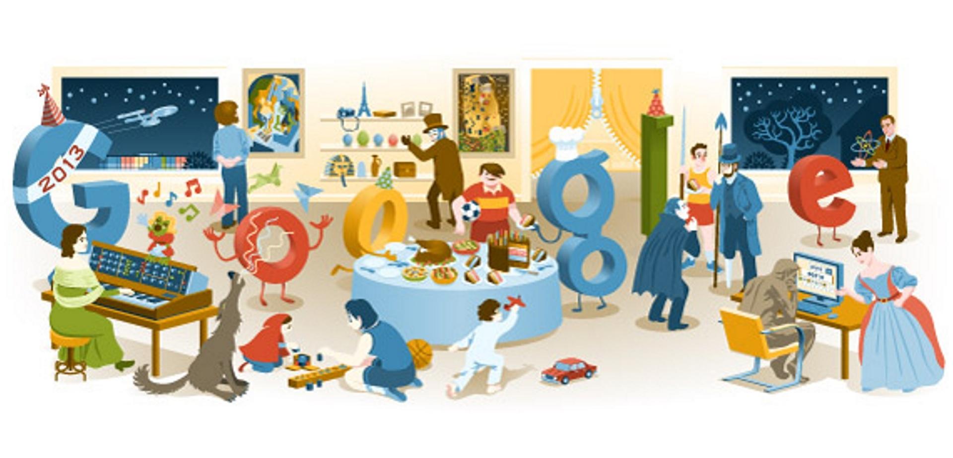 The New Year’s Eve 2012 Google Doodle
