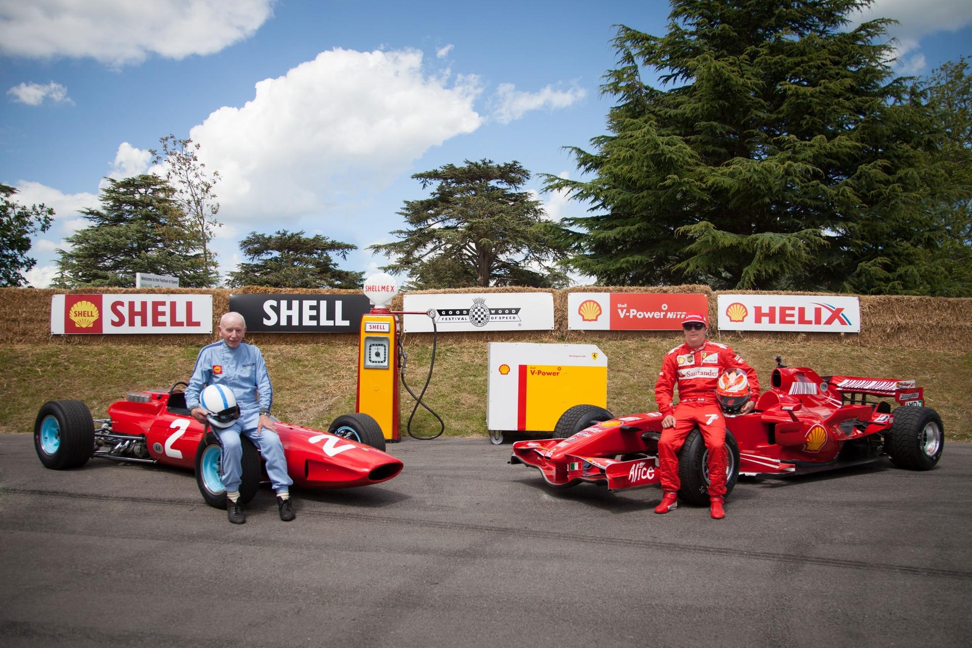 John Surtees and Kimi Raikkonen at the Goodwood Festival of Speed