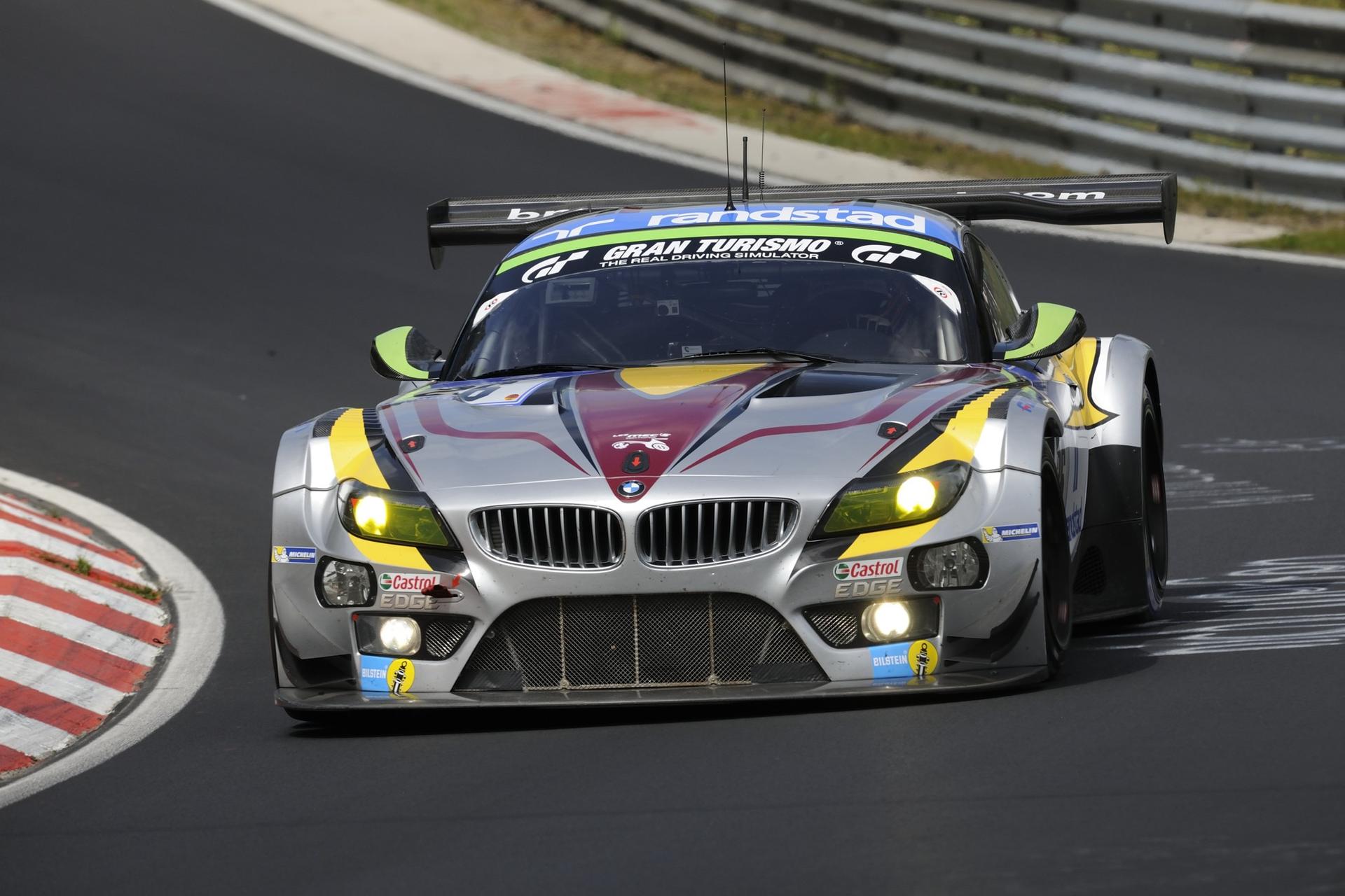BMW Race Cars line up at the 24 Hours of Spa.
