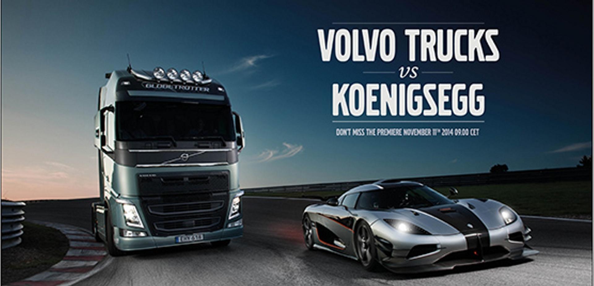 VOLVO TRUCKS CHALLENGES ONE OF THE WORLD'S FASTEST SPORTS CARS – A KOENIGSEGG ONE:1