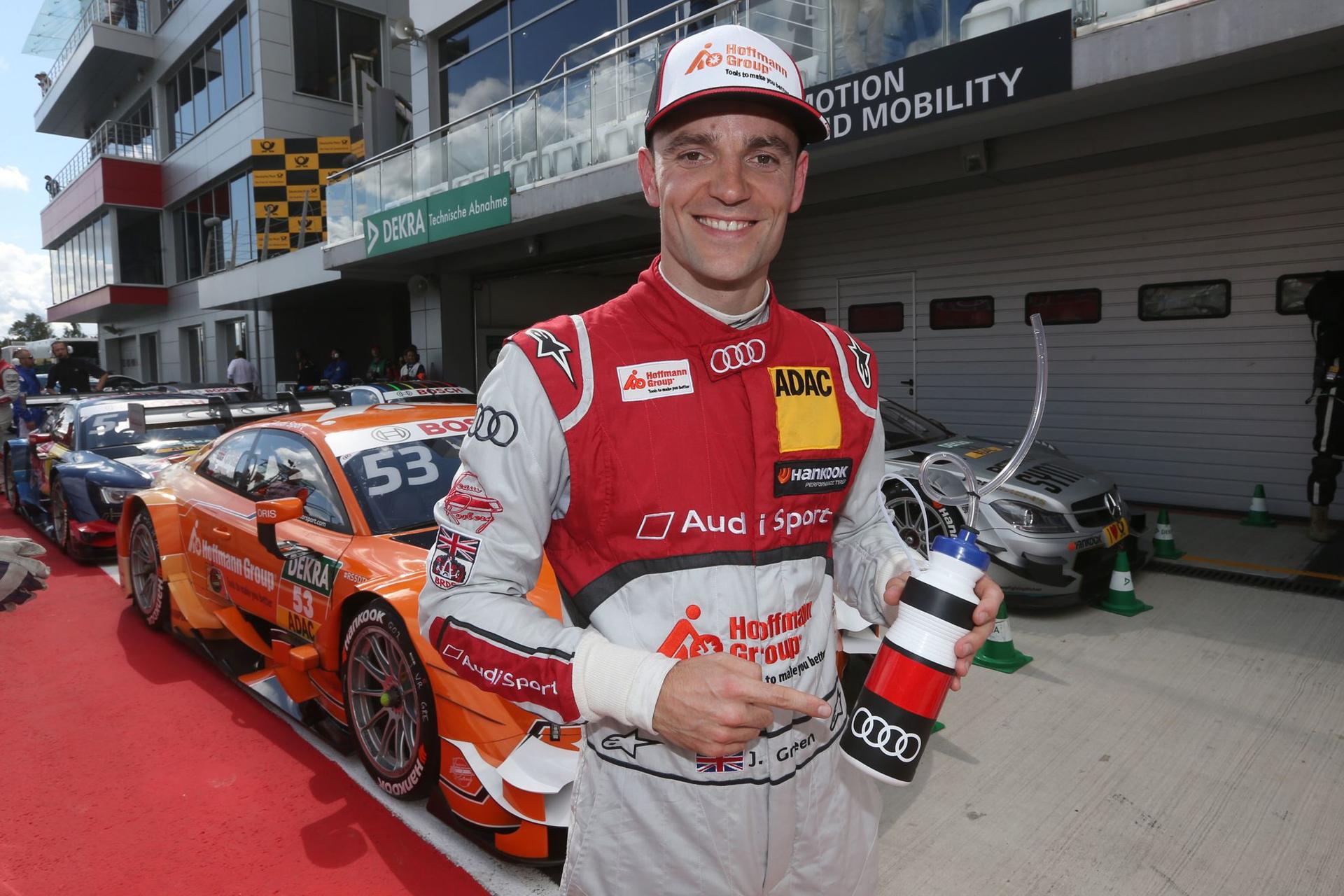 Audi driver Jamie Green in grid position three