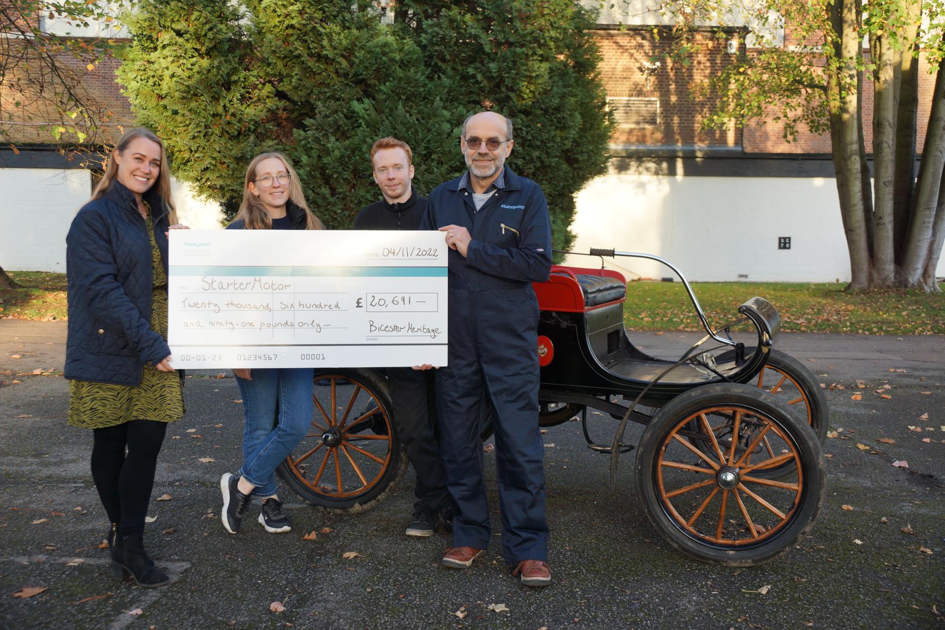 Bicester Heritage’s charity partner StarterMotor – Rounding off 2022 with largest donation to date