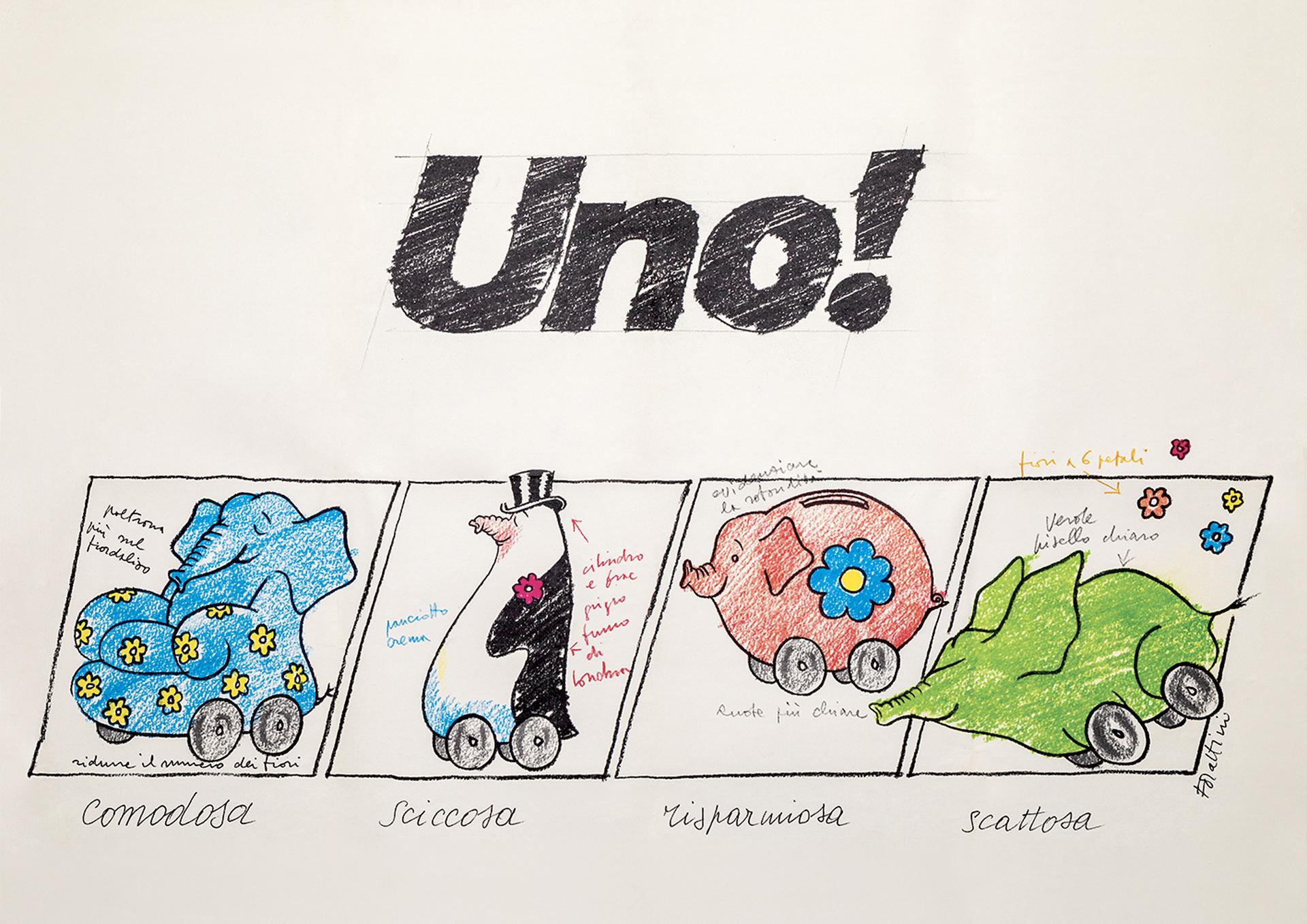 Fiat Uno Forattini ad campaign