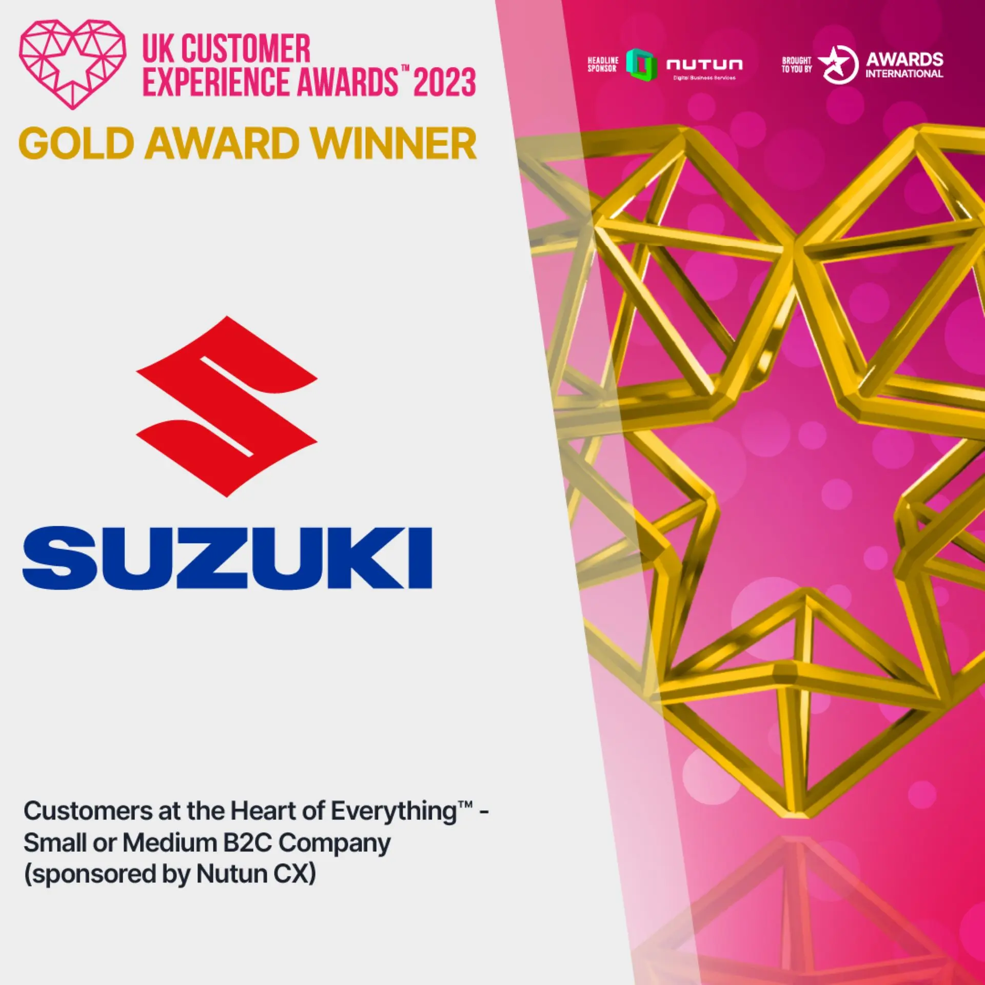 A Second Major Customer Satisfaction Award For Suzuki 1