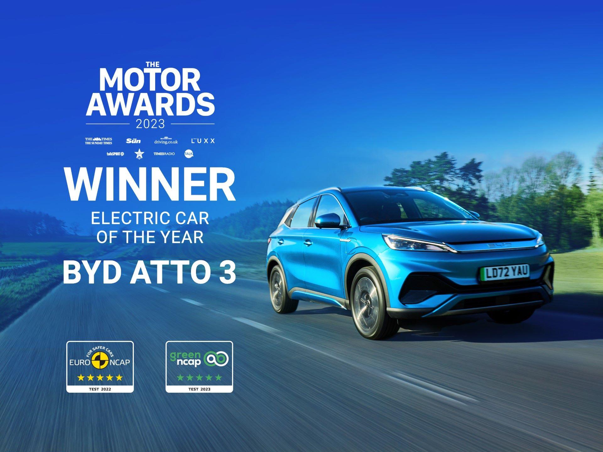 BYD ATTO 3 Charges to Victory as News UK’s Best Electric Car of the Year