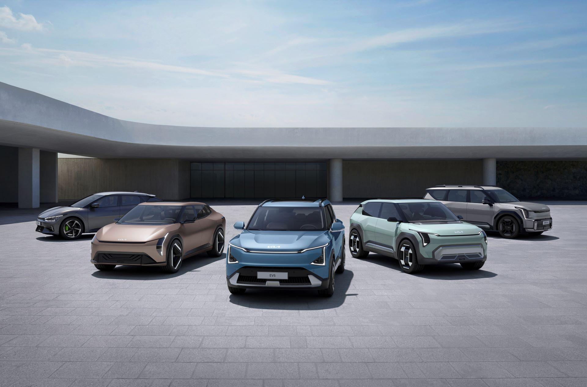 Kia accelerates EV revolution with reveal of EV5 and two concept models at first Kia EV day