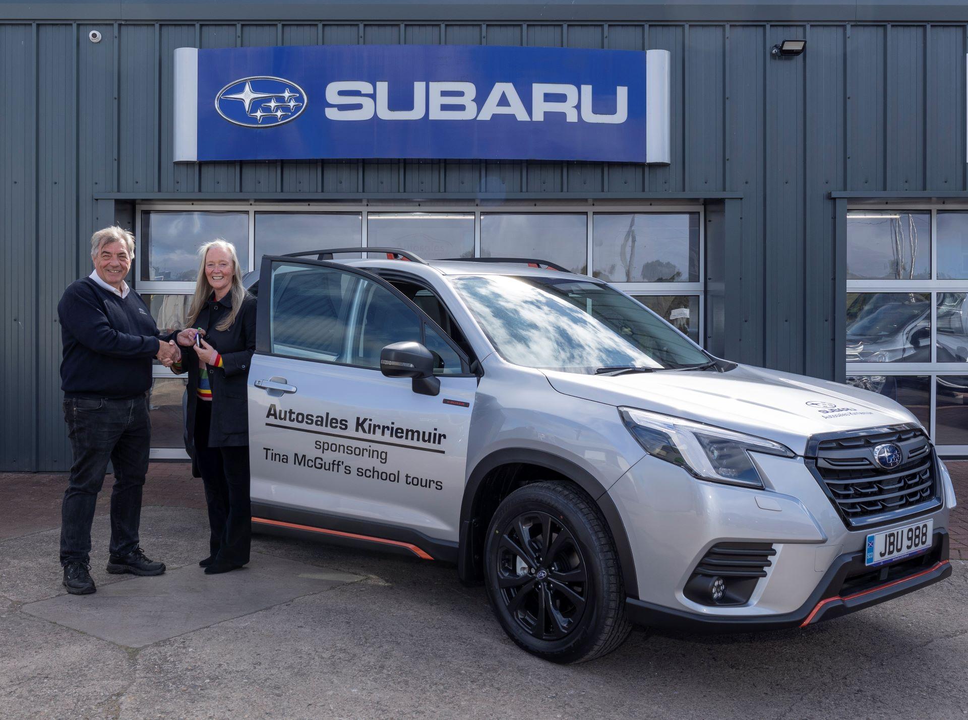 Autosales Subaru of Kirriemuir Supports Mental Health Advocate Tina McGuff’s School Tour with a New Subaru Forester