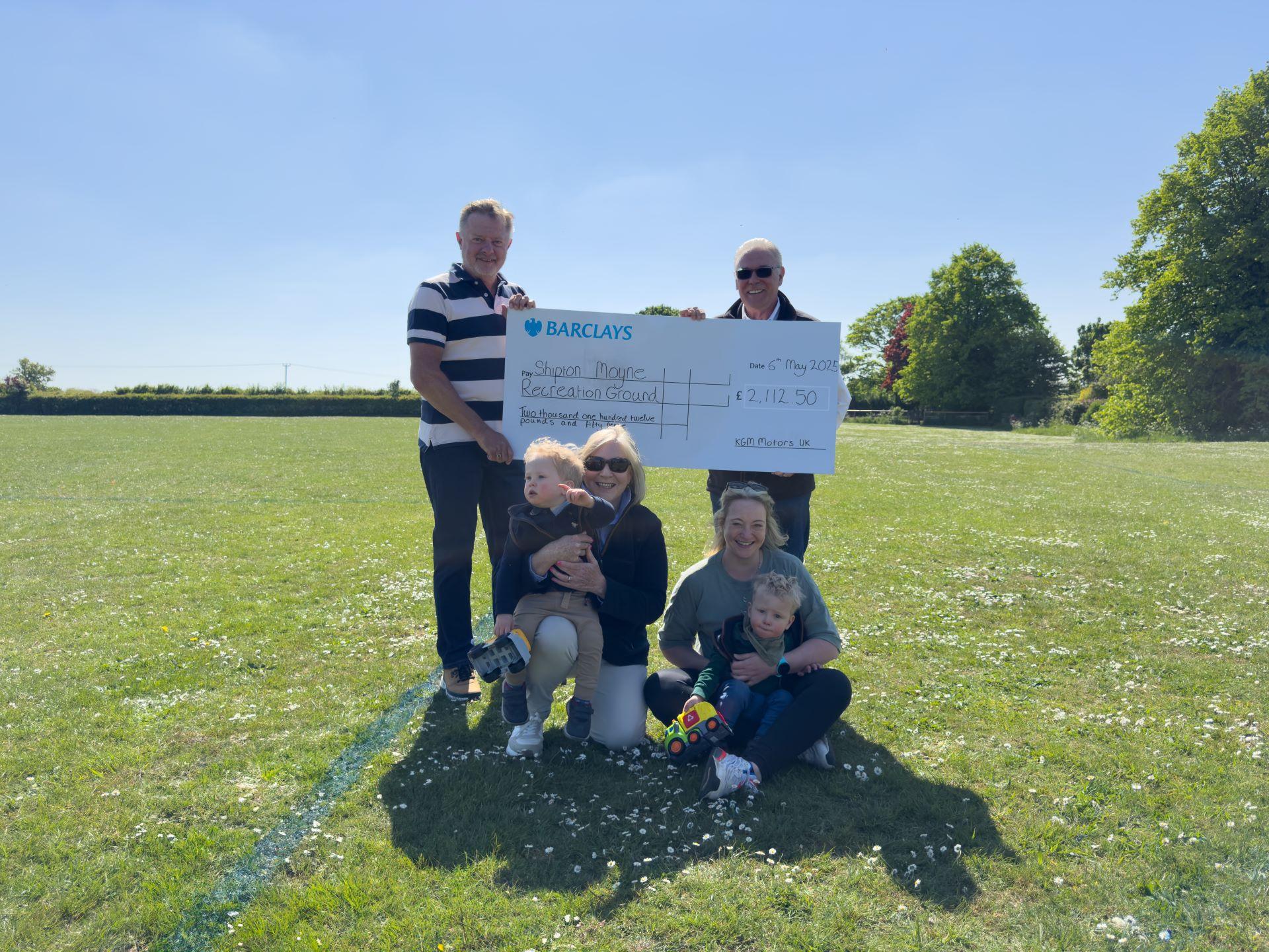 KGM Motors UK Raises Over £2,100 for Shipton Moyne Recreation Ground in Memory of Beloved Colleague, Martin Allies