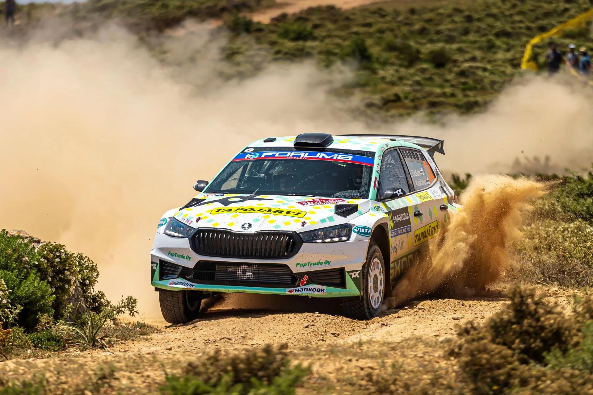 Daprà and Guglielmetti Clinch Sensational Maiden WRC2 Win in Sardinia as Škoda Dominates the Top Ten