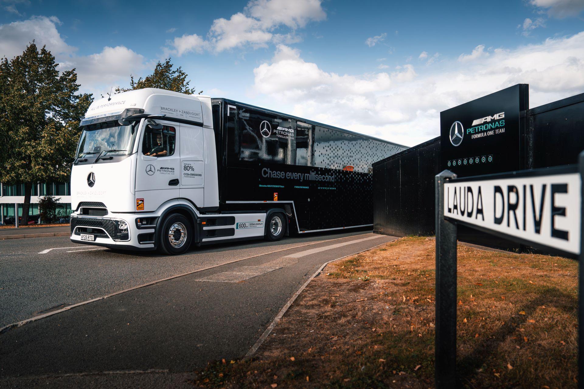 Mercedes-AMG PETRONAS F1 Team Breaks New Ground with Long-Distance Electric Truck Journey