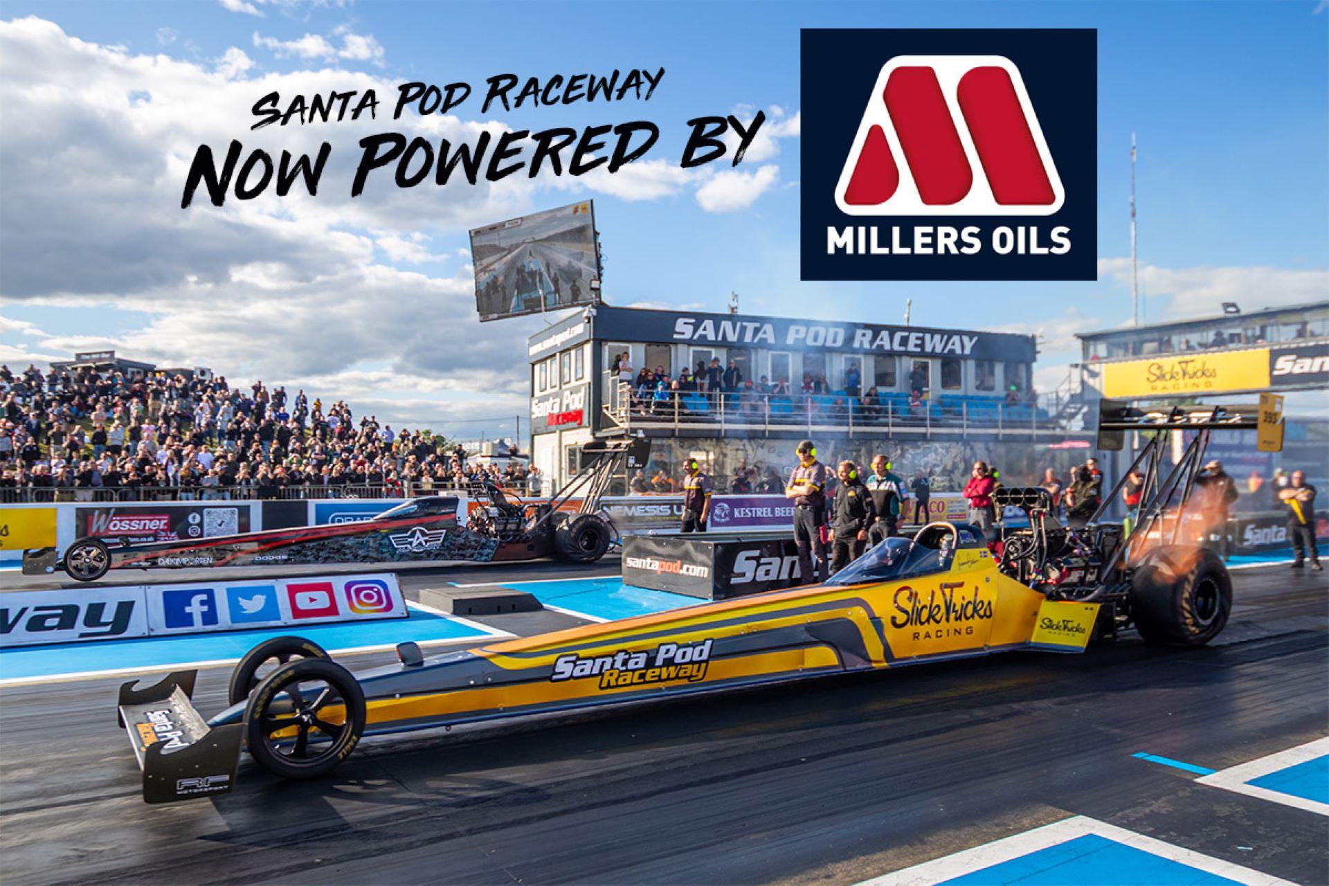 Santa Pod Raceway and Millers Oils Fuel a New Era of Performance
