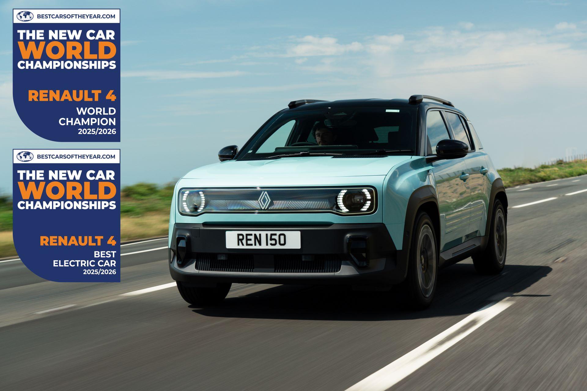 Renault 4 E-Tech Electric Crowned ‘World Champion’ and ‘Best Electric Car’ at 2025/26 New Car World Championships