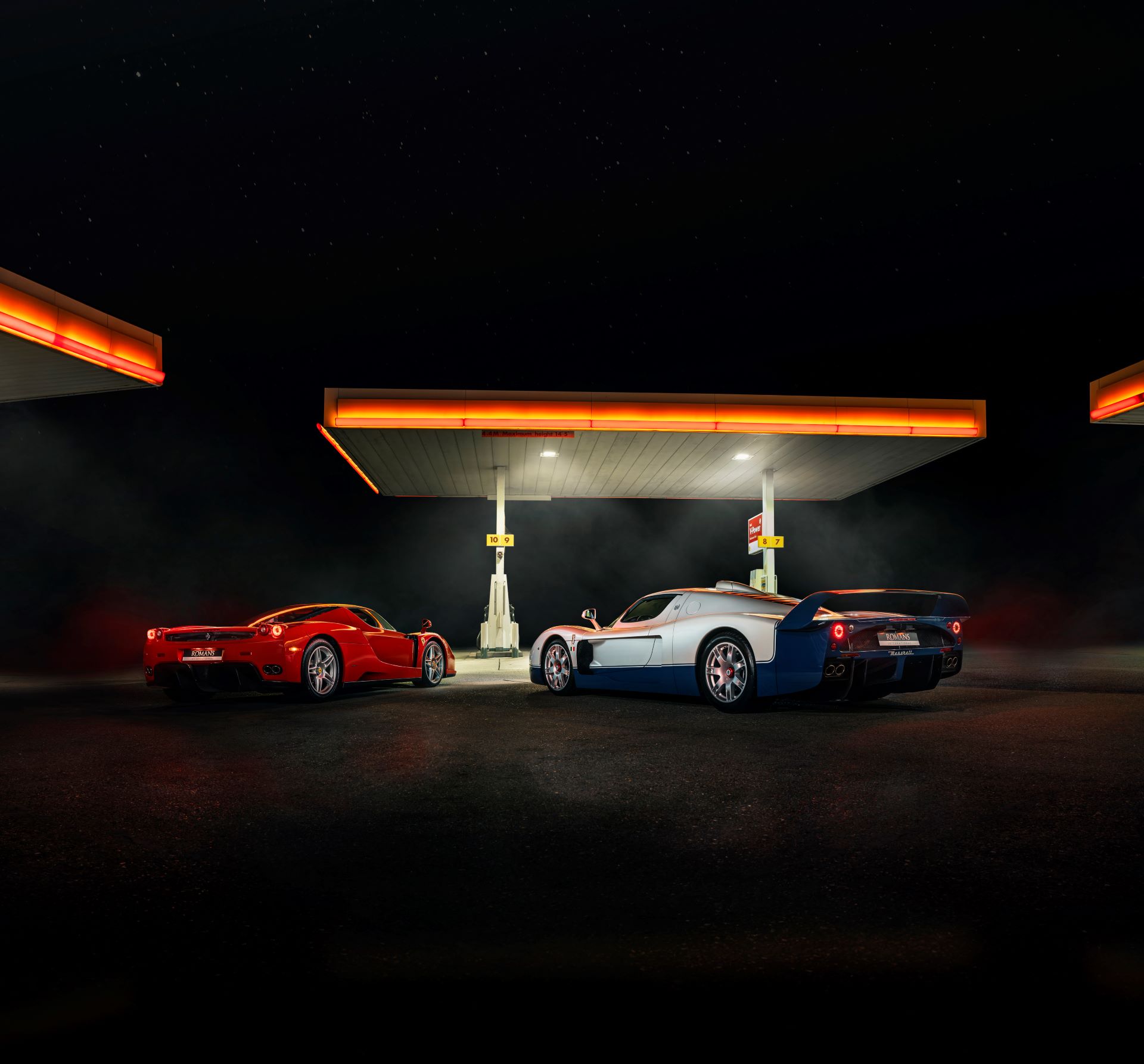 Romans international offers rare chance to buy delivery mileage ferrari enzo and maserati mc12 twins