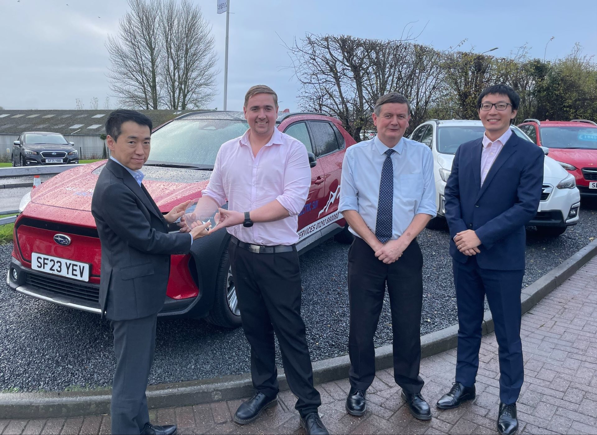 S s services in ayr accepts subaru 100 club award