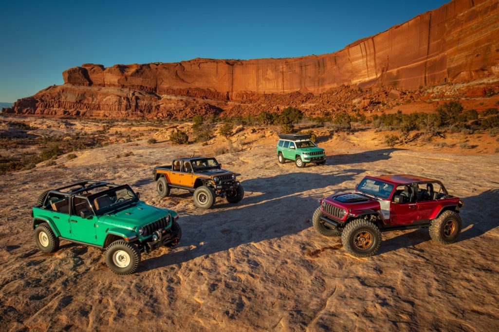 Four new jeep brand and jeep performance parts jjp by mopar concept 4x4s hit the trails at 58th annual easter jeep safari