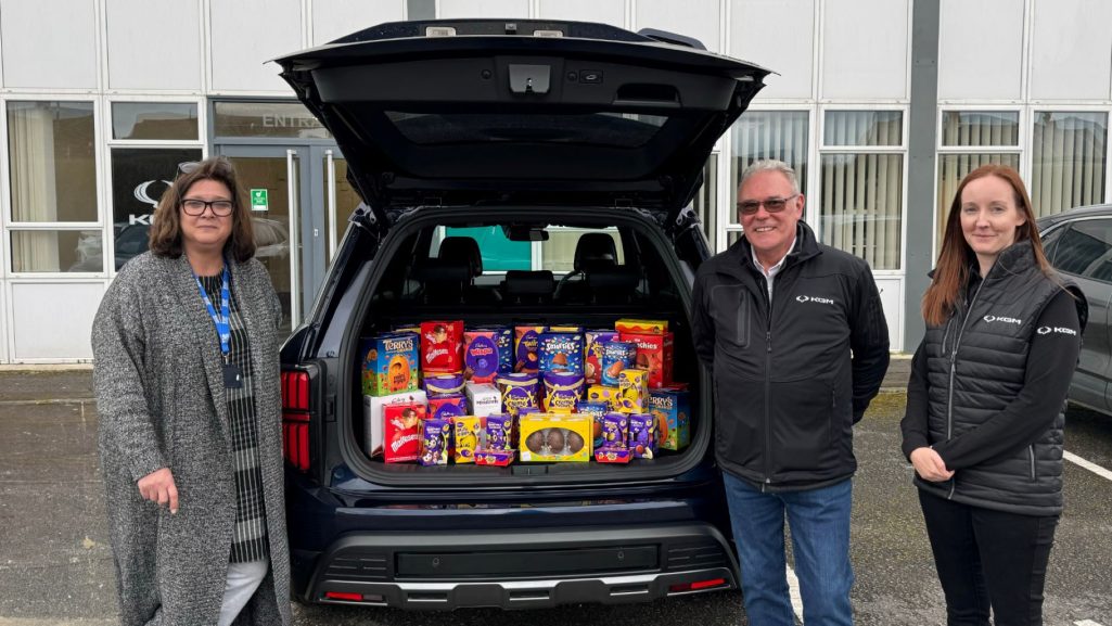 Kgm motors uk brightens easter for local youth with generous easter egg donation