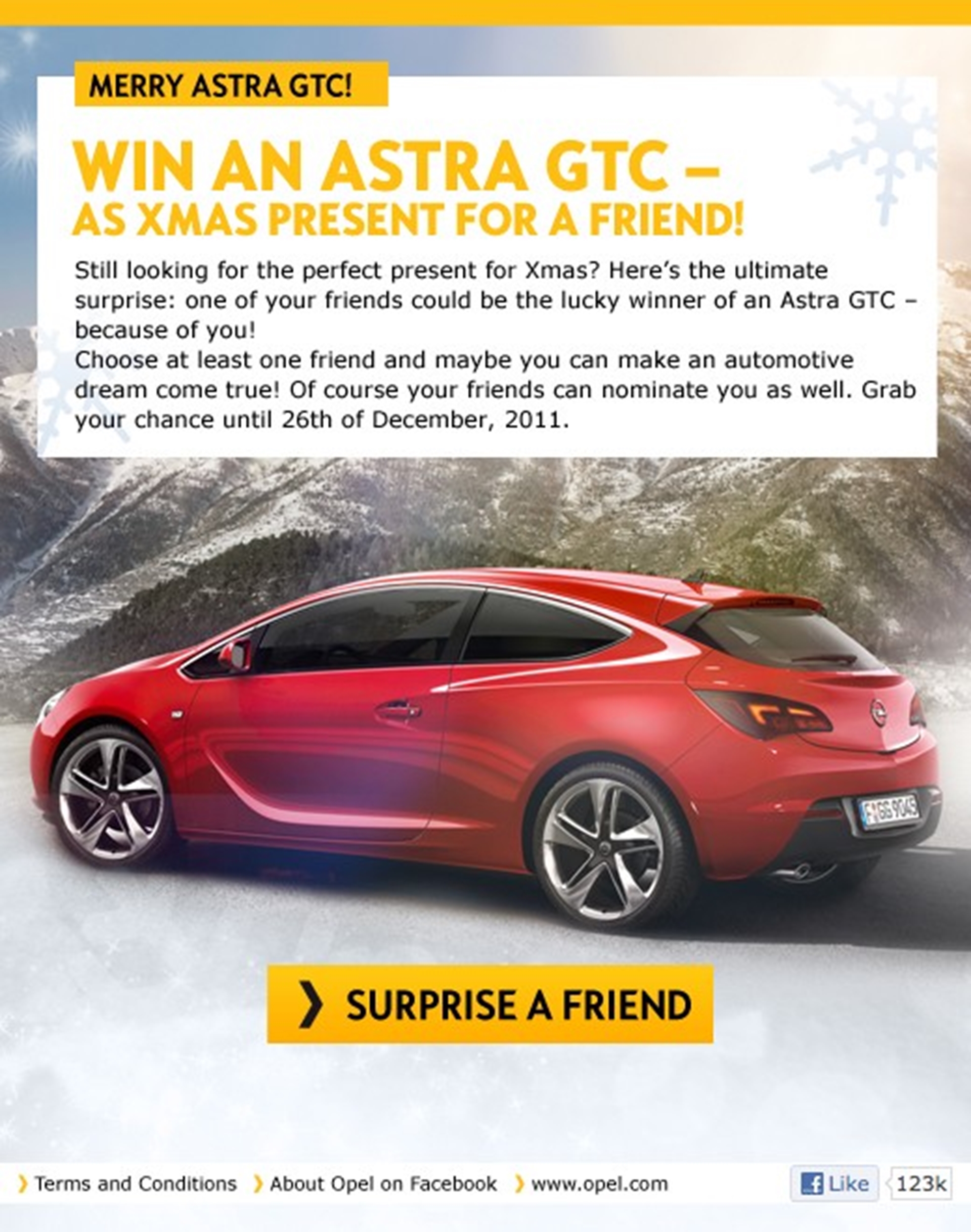 Facebook users get a surprise Astra GTC as a Christmas gift