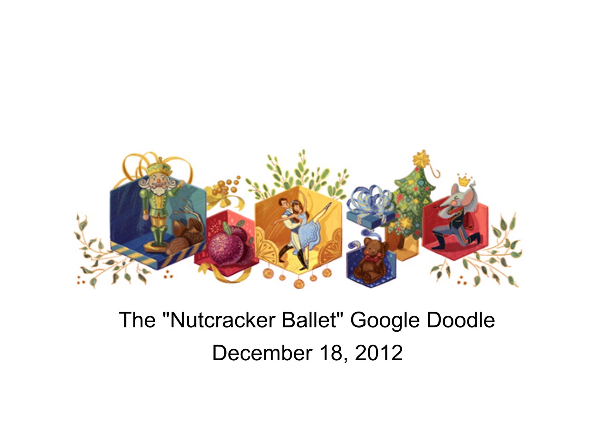 About the Nutcracker Ballet for Christmas Google Doodle