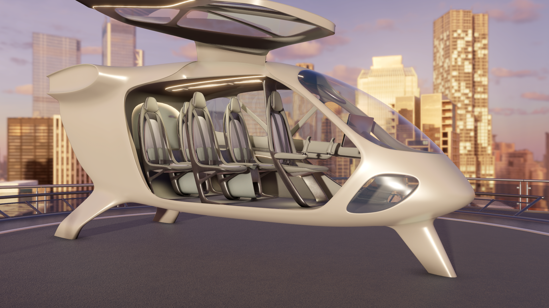 Hyundai eVTOL Vehicle Cabin Concept 2022 Farnborough International Airshow