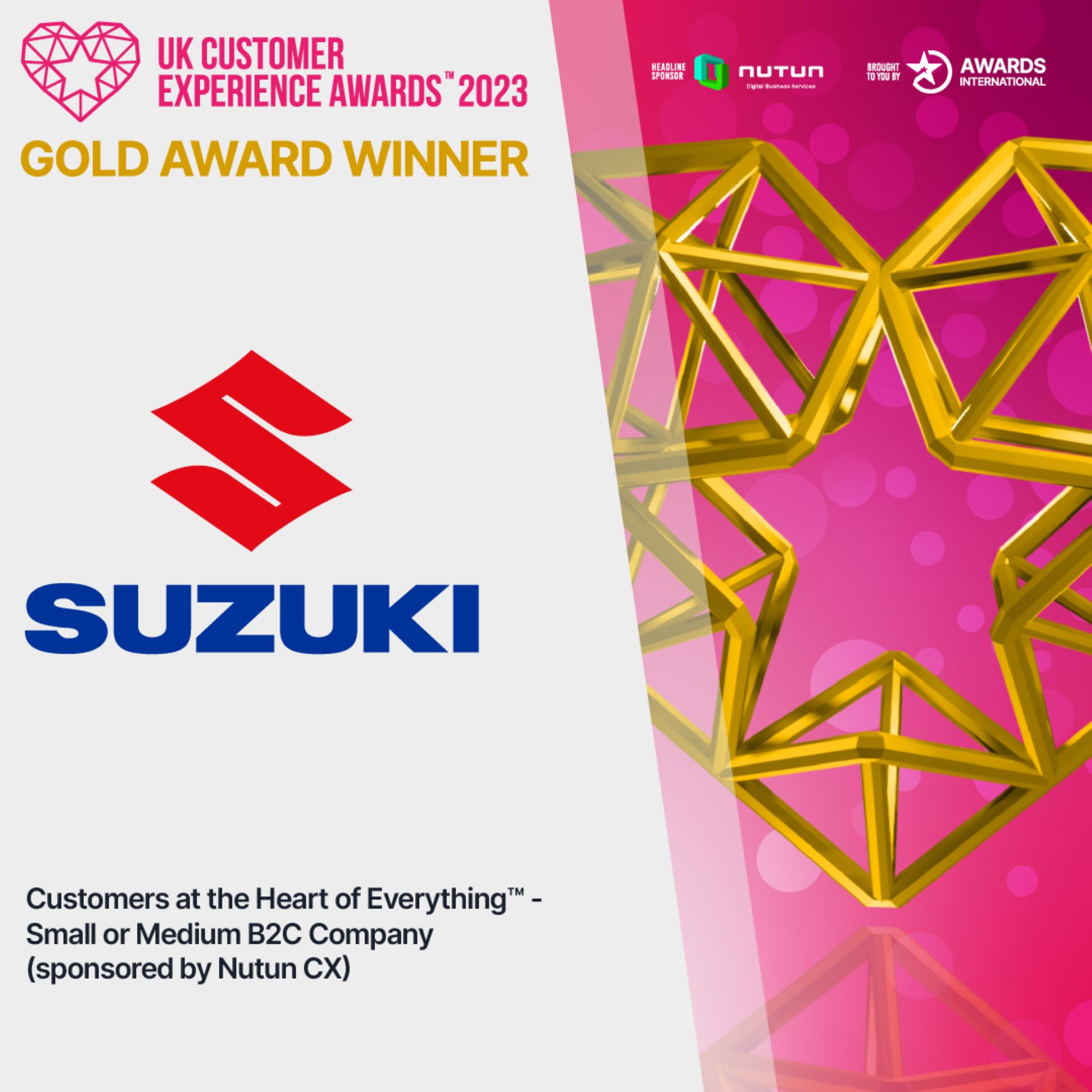 A Second Major Customer Satisfaction Award For Suzuki 1